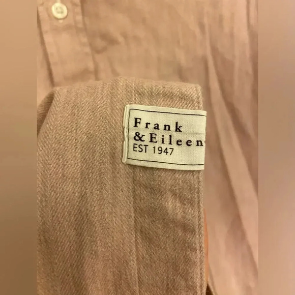 Frank & Eileen Eileen Woven Button Up Melange Pink & Grey Size Large - Picture 8 of 11